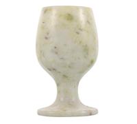 HOOWIFFY High Footed Cup Goblet Sacred Chalice Vintage Jade Bluestone Decorative Temperature Insulation Artistic Elegance for Special Ceremonies