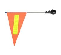HOOWIFFY High Visibility Reflective Safety Flag 5ft Orange Polyester Flag with Retractable Stainless Steel Pole for Wheelchair and Mobility Scooter Suitable for Park Paths and Elevators