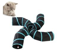 HOOWIFFY Interactive Cat Tunnel Foldable S Shaped Canvas Tube with 4 Ways Design, Practical and Fun Cat Tunnel for Indoor Play and Exercise
