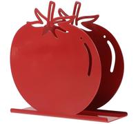 HOOWIFFY Iron Napkin Holder Freestanding Napkin Rack Decorative Design Stylish Smooth Lines Red Desktop for Café Restaurant Supplies
