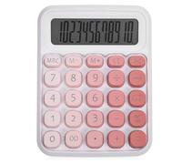HOOWIFFY Large Button Desk Calculator Display Battery-powered Basic Accounting Calculator with Non-slip Base for Office School Home Use Pink
