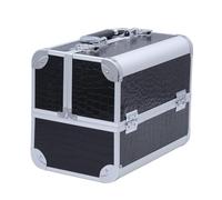 HOOWIFFY Large Capacity Aluminum Alloy Makeup Organizer Cosmetic Box with Double Open Multi-Layer Design, Portable and Spill-Proof Interiors, for Business Trips and Dressing Tables