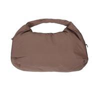 HOOWIFFY Large Capacity Nylon Shoulder Bag for Women with Ergonomic Design, Crescent Shape, Coffee Colour, Vintage and Modern Style, for Campus and Travel Use