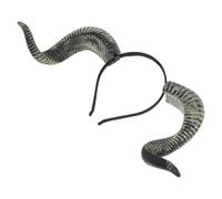 HOOWIFFY Lightweight Sheep Horn Headband with Pu Ram Horns for Adults and Women, Versatile Styling Gothic Hair Hoop for Halloween Themed Events and Cosplay Parties