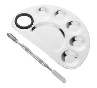 HOOWIFFY Makeup Palette Set Stainless Steel Tray Spatula for Foundation Mixing and Nail Art for Beauty Salon and Makeup Artist Must Haves