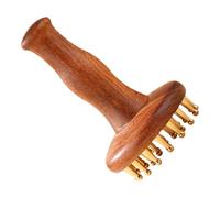 HOOWIFFY Meridian Massage Comb Guasha Brush Wooden Handle 8.5x2x1.5inch Fullbody Versatility Tension Back Thighs Use for Work Travel