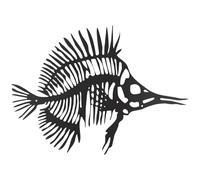 HOOWIFFY Metal Fish Bone Wall Art Sculpture with Vivid Details and Easy Installation, Artistic Iron Fish Skeleton Hanging Ornament for Music Carnival Or Housewarming Decoration