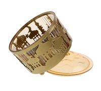 HOOWIFFY Middle Eastern Arab Eid Festival Metal Snack Candy Serving Tray Gold Ramadan Dining Table Tray Food Display Plate for Home and Party