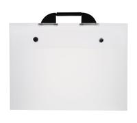 HOOWIFFY Multi-Function Plastic Artwork Portfolio Folder with Waterproof Feature and Button Design, Convenient Handheld Art Carrying Bag for Documents and Artworks in Office Use