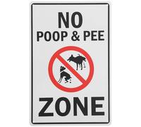 HOOWIFFY No Peeing Or Pooping Warning Sign Iron White Eye-catching Attention-grabbing Dog Warning Sign for Garden and Park Outdoor Use