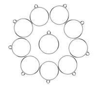 HOOWIFFY Open Back Bezel Pendants Hollow Frame 20pcs Alloy Silver round Resin Pendant Circle and Fade Resistant Difficult to Bend for Jewelry Making and Scrapbooking Project
