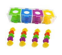 HOOWIFFY Parrot Intelligence Color Sorting Throw Box for Pet Birds Acrylic Material Interactive Training to Health and Train Parrot's Color Cognition Ability in Training Random Color