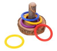 HOOWIFFY Parrot Tossing Rings Wooden Bird Training for Pet Birds Promotes Physical and Emotional Health with Assorted Colour for Daily Play Training and Playground Adventuring Random Color
