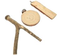 HOOWIFFY Parrot Wood Stick Perches with Built-in Bolts and Wing Nuts 3pcs Stable and Khaki Color Can Be Fixed to The Cage for Bird Cages for Cockatiels and Lovebirds