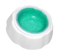 HOOWIFFY Pet Drinking Tool Frosty Bowl White Green Pp Plastic Cooler Cat Dog Bowl Summer Pet Drinking Stable Non-slip Base Suitable for Summer