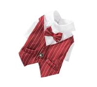 HOOWIFFY Pet Suit Dress Coat Fast Dry Easy to Put on Polyester Traditional Gentleman Suit Pattern Spring Summer for Pet Dog