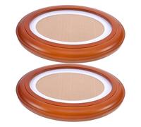 HOOWIFFY Picture Frames with Artificial Board Material Oval Rustic Brown 2pcs Wall Hanging Photo Display Artistic Display for Home Decoration Suitable for Staircase and Entryway