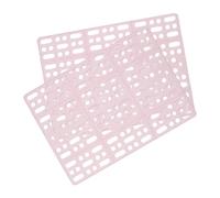 HOOWIFFY Plastic Rabbit Foot Mat with Gridding Design, 2 Pcs Pink