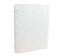 HOOWIFFY Plastic Round Ring Binder Cover for Loose Leaf Sheet Protectors and Notebook Refill, Sturdy White File Folder with Easy Page Addition, for School and Formal Occasions