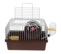 HOOWIFFY Portable Hamster Cage Travel Multifunctional Design Abs Material Brown Water Bottle Holder Accessories Beautifully Crafted Elegant Small Pets Carrier