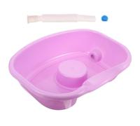 HOOWIFFY Portable Plastic Shampoo Bowl for Elderly and Bedridden with Comfortable Neck Support, Easy Hair Washing Tray for Bedside Use, Lightweight and Sturdy Hair Washing Basin for Home