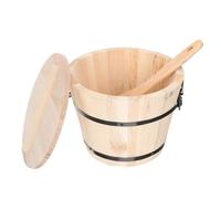 HOOWIFFY Practical Wood Rice Storage Bucket with Handle on The Cover Food Storage Container for Kitchen and Canteen for Household Use