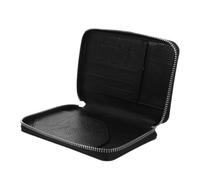 HOOWIFFY Pu Travel Passport Wallet for Men and Women with Multiple Compartments, Spacious Organisation, Zipper Closure, for Family Travel and International Trips, Black Sleek Minimalist