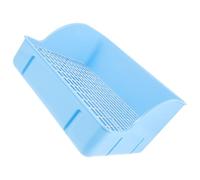 HOOWIFFY Rabbit Litter Box with Wire Mesh Base, Splashproof Square Pet Potty Trainer for Small Animals, Blue Bunny Toilet Suitable for Indoor Use and Guinea Pigs