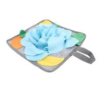 HOOWIFFY Rabbit Snuffle Mat Slow Feeding Intelligence for Bunny Training Polar Fleece Foraging Pad with Anti-slip Bottom and Hanging Straps Blue Interactive Sniffing Rug for Stress Relief