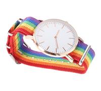 HOOWIFFY Rainbow Designed Quartz Wrist Watch with Rose Gold Finish | Unisex Fashion Piece, Stainless Steel and Alloy Build, Quiet Operation, Anti-drop Strap for Daily Wear