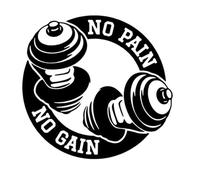 HOOWIFFY Reusable Wall Stickers Dumbbell Pattern Gym Sticker PVC Ornament Black Easy to Apply Removable Decoration for Living Room Glass Partition