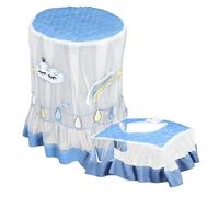 HOOWIFFY Reusable Water Cooler Bottle Cover with Embroidery, Polyester Material, Easy to Wash and Long-Term Use, Fashionable Blue Water Dispenser Cover Suitable for Home and Living Room