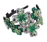 HOOWIFFY Rhinestone Flapper Headband Crystal Hair Accessory Flower Shape Pu Leather Statement Headband Protect Hair from Wind Vintage Street-style Fashion for Women Daily Fashion Outfits