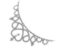 HOOWIFFY Rhinestone Tiara Headband Rhinestone Headband Silver Fashionable Stable Fixation Shining in The Sunshine for Themed Events