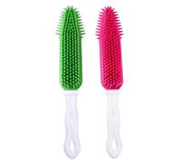 HOOWIFFY Silicone Pet Hair Removal Comb for Easy Pet Cleaning 2pcs for Dogs and Puppies, Comfortable Grooming Tool That Removes Trapped Hair, Assorted Colours
