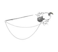 HOOWIFFY Silver Alloy Hair Bun Accessories with Wolf Head and Moon Design Gentle on Hair Secure Hold for Daily Wear and Casual Outings for Women
