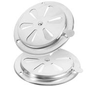 HOOWIFFY Stainless Steel Air Vent Covers 2Pcs Round Adjustable Oven Ventilation Grilles for Indoor Exhaust System and Shed Use Small Size