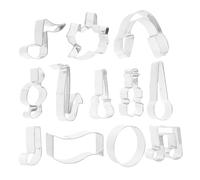 HOOWIFFY Stainless Steel Metal Sandwich Cutter Music Shapes Baking Mold Set with Smooth Edges and Easy to Release Features for Baking and Music Events, Includes Violin, Piano, Guitar,
