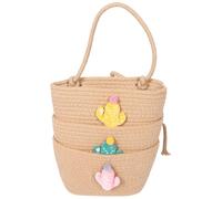 HOOWIFFY Storage Rack Woven Cotton Rope Organizer Hanging Storage Basket for Bathroom Kitchen Home Over The Door Hanging Basket