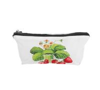 HOOWIFFY Strawberry Makeup Pouch Small Zippered Pouches 7.5x5x3 Inch Lightweight Wear Resistant Polyester Adorable Fruit Printed Design for Gyms and Office