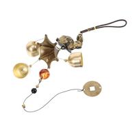 HOOWIFFY Vintage Brass Auspicious Ornament Wind Chime Small Hanging Windchime with Delicate Shape Bringing Blessing and Luck for Wall and Family Decoration