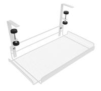 HOOWIFFY White 1 Large Adjustable Iron under Desk Storage Basket Multi-functional Practical File Organizer Holder Clamp on Desk Storage Basket for Bedroom Bathroom Random Style