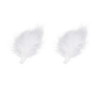 HOOWIFFY White Plume Hair Clips Bobby Pins for Women 2pcs Lightweight Alloy Elegant Three-dimensional Hair Accessories Suitable for Wedding and Han Chinese Clothing