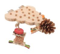 HOOWIFFY Wooden Parrot Perch Mountable with Screw with Small Chew Beads to Increase Pets Activity Space, Suitable as Bird Stand and Parakeet Perch for Bird Cage for Cage Accessories