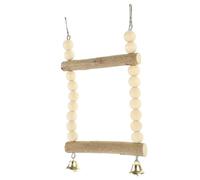 HOOWIFFY Wooden Parrot Swing Perch for Bird Cage Interior, Beige Bird Standing Swing with Chewing and Biting Features, Suitable to Decorate Many Places