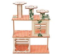 HOOWIFFY Wooden Villa Hideout Small Animals Cage Decoration Ramp and Climbing Platform for Rabbits and Hamsters Daily Rest