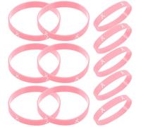 HOOWIFFY Wristbands Silicone Pink 20pcs with Smooth Shiny Surface Inspirational Bracelets Breast Cancer Awareness Easy to Wear for Women