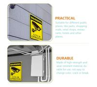 HOOWIFFY Yellow Acrylic Cctv Warning Sign for Outdoor Use, Practical and Sturdy Security Camera Signage with Strong Adhesive, Suitable for Video Surveillance and Traffic Management