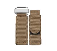 Hooxue 22mm/24mm Hook Loop Military Style band Adjustable-Length Velcro Nylon watch Strap Compatible with Panerai Bell & Ross watch (24mm, khaki)