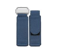 Hooxue 22mm/24mm Hook Loop Military Style band Adjustable-Length Velcro Nylon watch Strap Compatible with Panerai Bell & Ross watch (22mm, Blue)